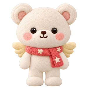 Original WonderBear wearing a star scarf