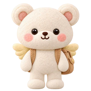 Original WonderBear wearing a little backpack